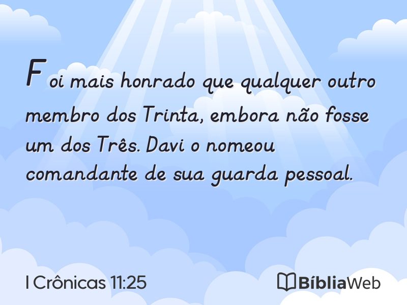 I Crônicas 11:25 em imagem para compartilhar