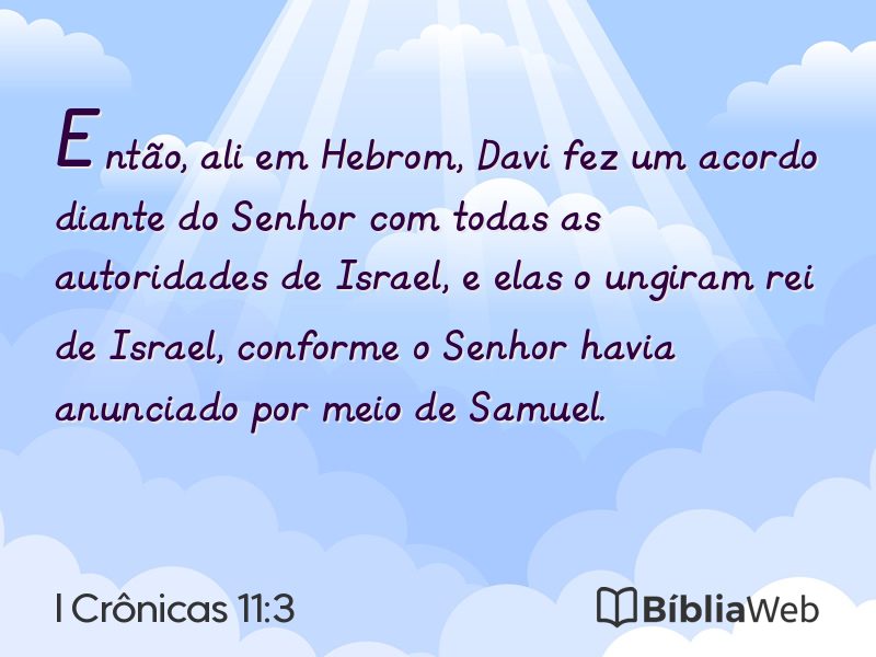 I Crônicas 11:3 em imagem para compartilhar