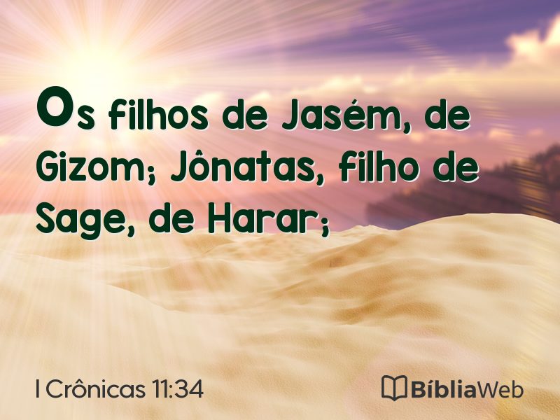 I Crônicas 11:34 em imagem para compartilhar