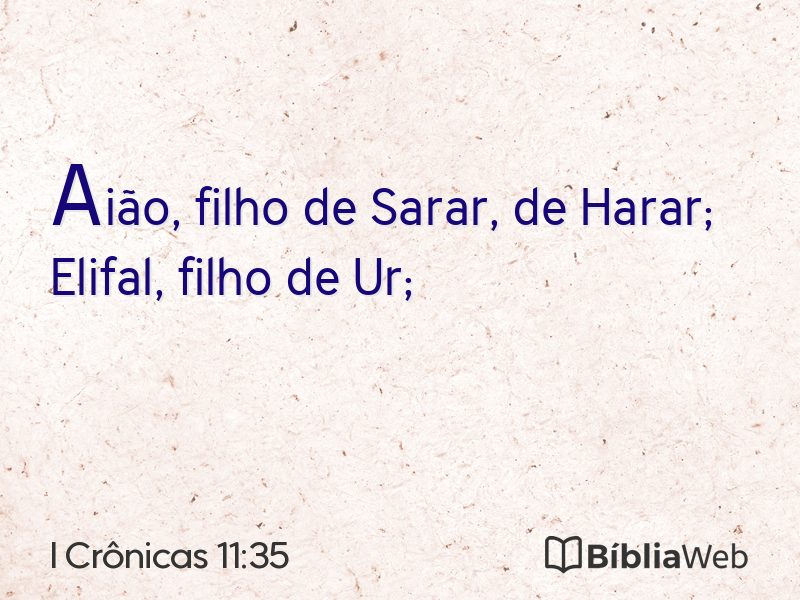 I Crônicas 11:35 em imagem para compartilhar