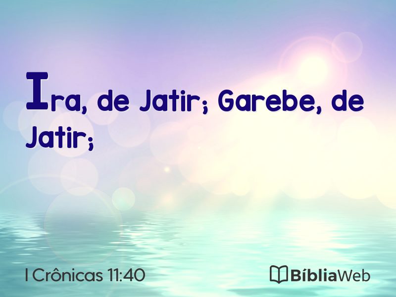 I Crônicas 11:40 em imagem para compartilhar