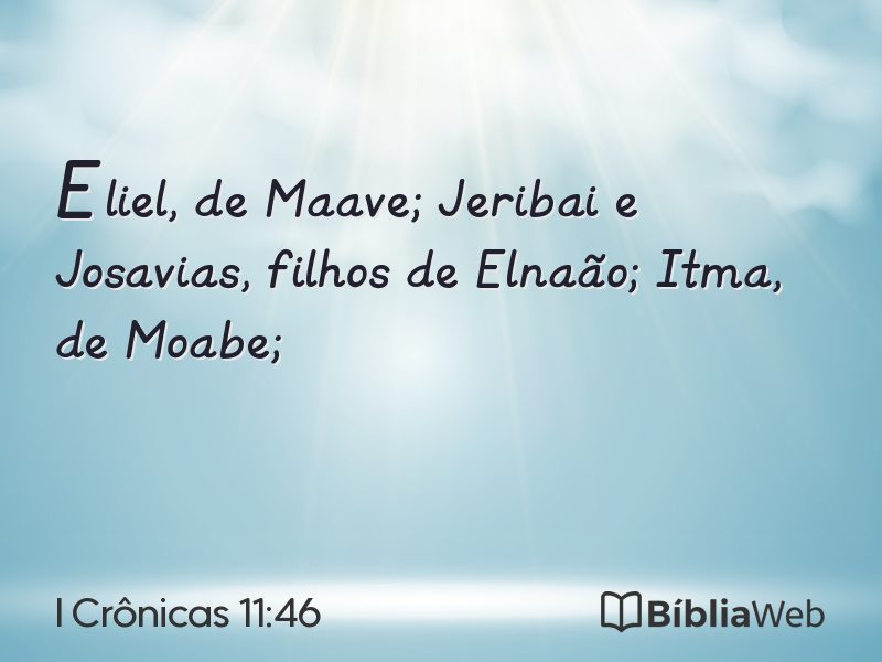 I Crônicas 11:46 em imagem para compartilhar