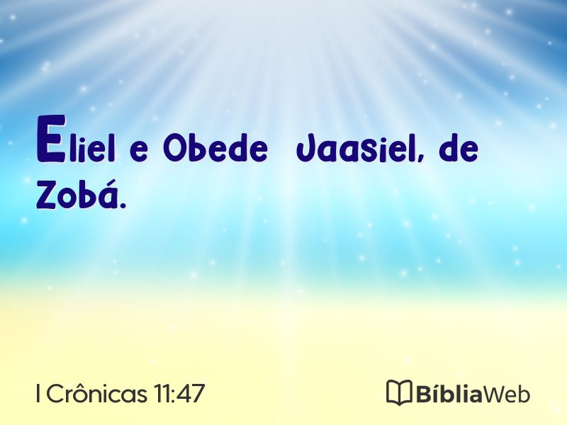I Crônicas 11:47 em imagem para compartilhar