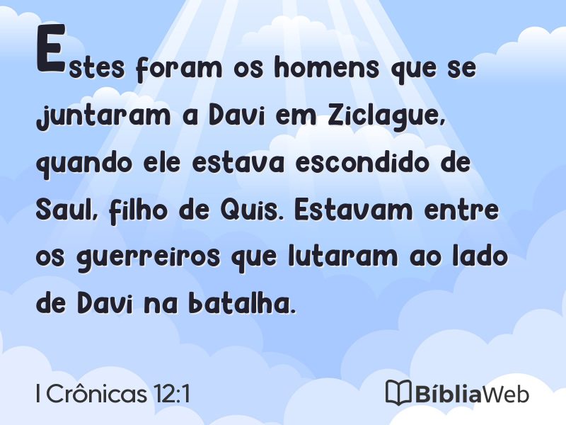 I Crônicas 12:1 em imagem para compartilhar