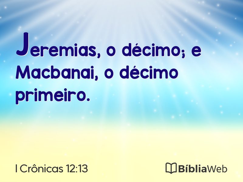 I Crônicas 12:13 em imagem para compartilhar