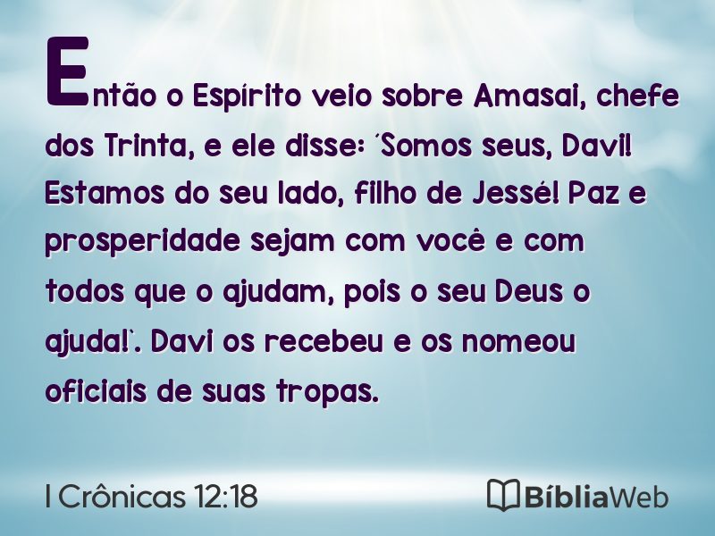 I Crônicas 12:18 em imagem para compartilhar