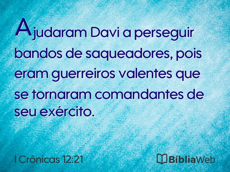 I Crônicas 12:21 em imagem para compartilhar