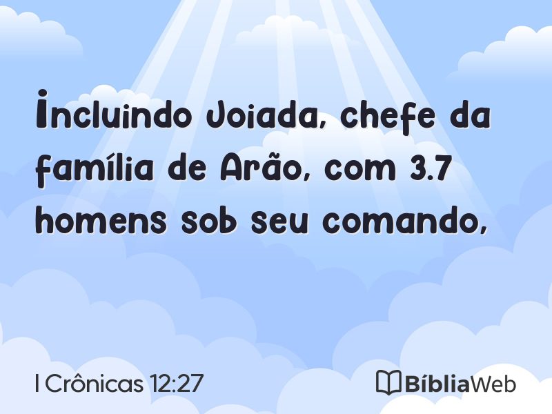 I Crônicas 12:27 em imagem para compartilhar