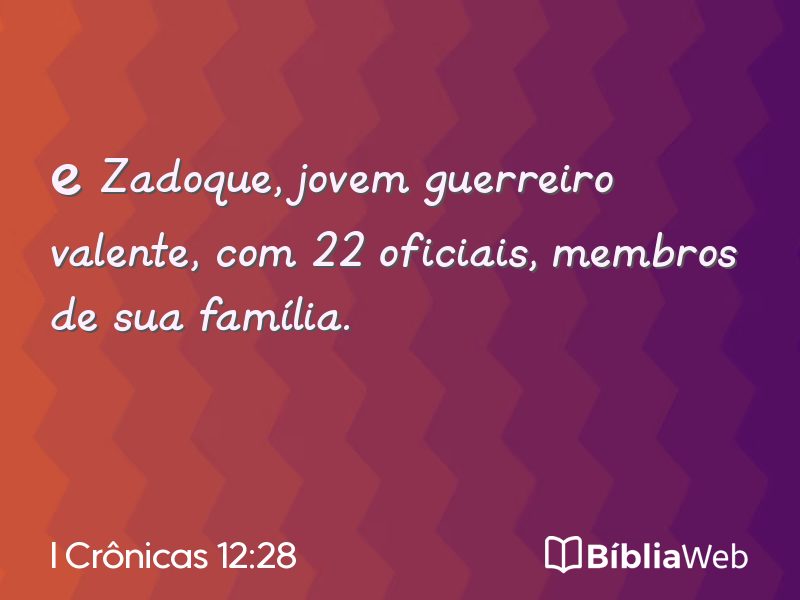 I Crônicas 12:28 em imagem para compartilhar