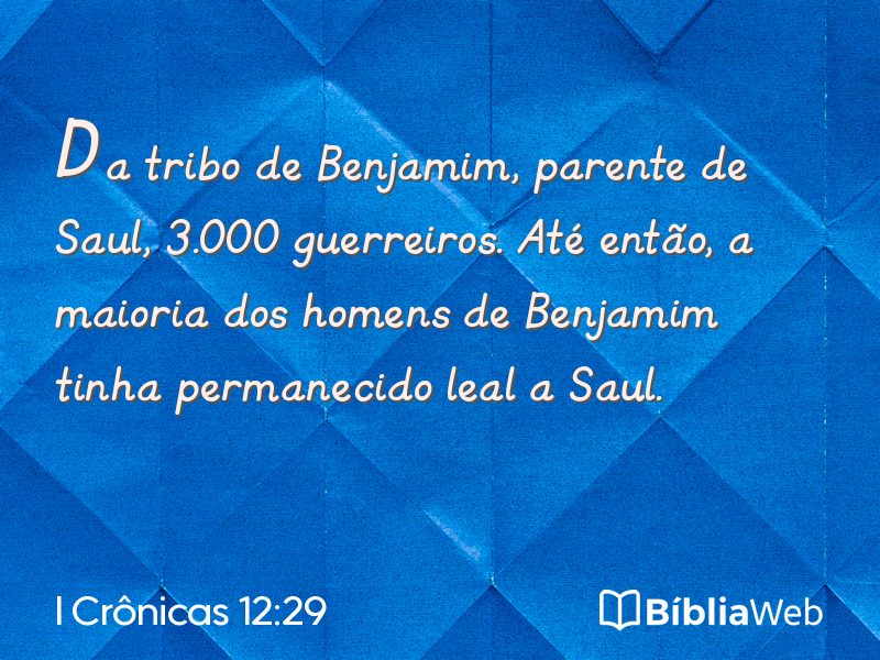 I Crônicas 12:29 em imagem para compartilhar