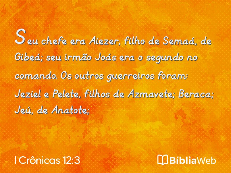 I Crônicas 12:3 em imagem para compartilhar