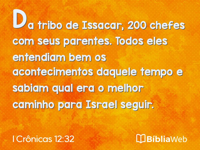 I Crônicas 12:32 em imagem para compartilhar