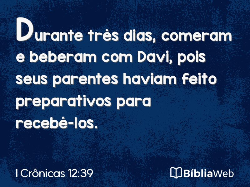 I Crônicas 12:39 em imagem para compartilhar