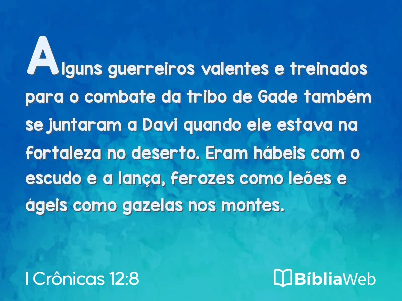 I Crônicas 12:8 em imagem para compartilhar
