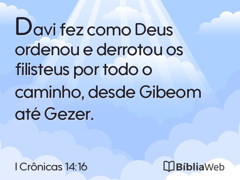 I Crônicas 14:16 em imagem para compartilhar