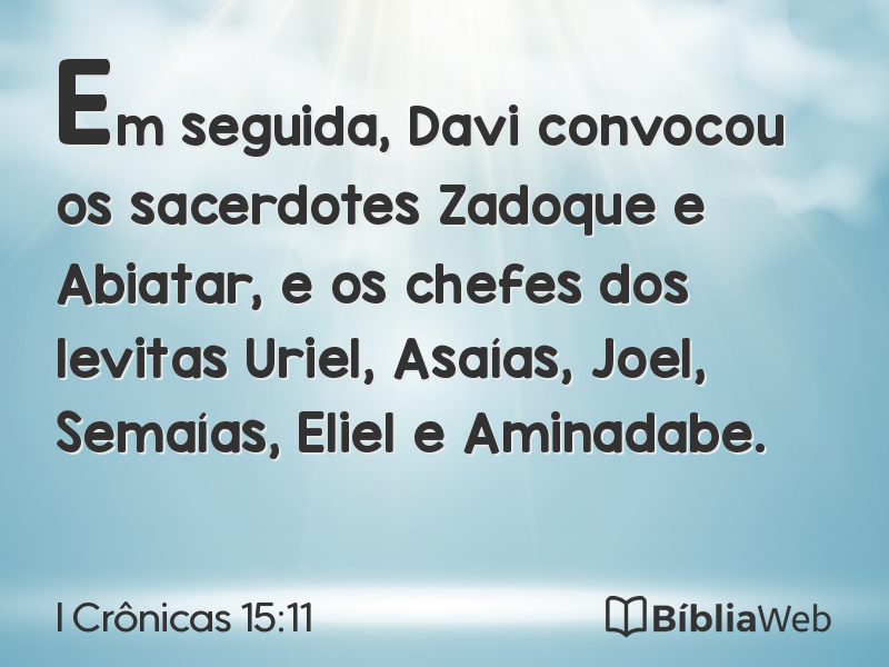 I Crônicas 15:11 em imagem para compartilhar