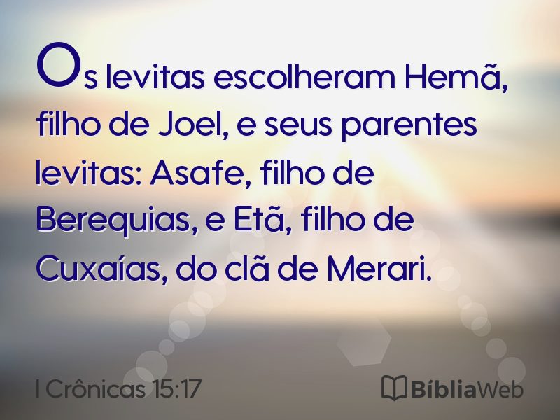 I Crônicas 15:17 em imagem para compartilhar