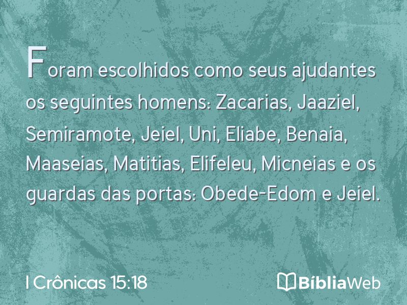 I Crônicas 15:18 em imagem para compartilhar