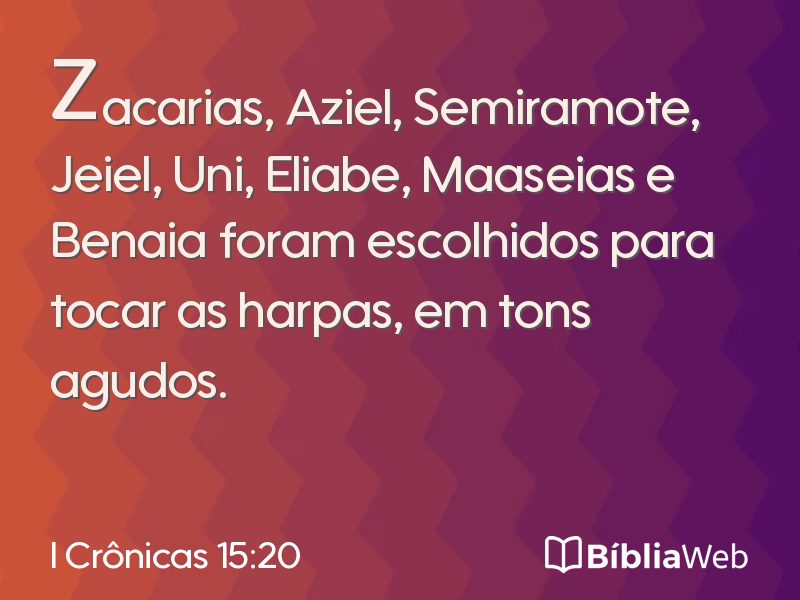 I Crônicas 15:20 em imagem para compartilhar