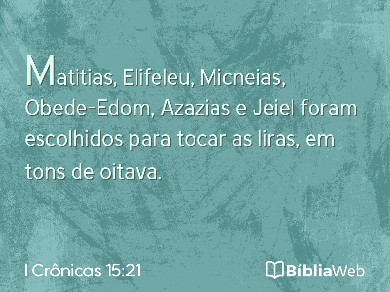 I Crônicas 15:21 em imagem para compartilhar