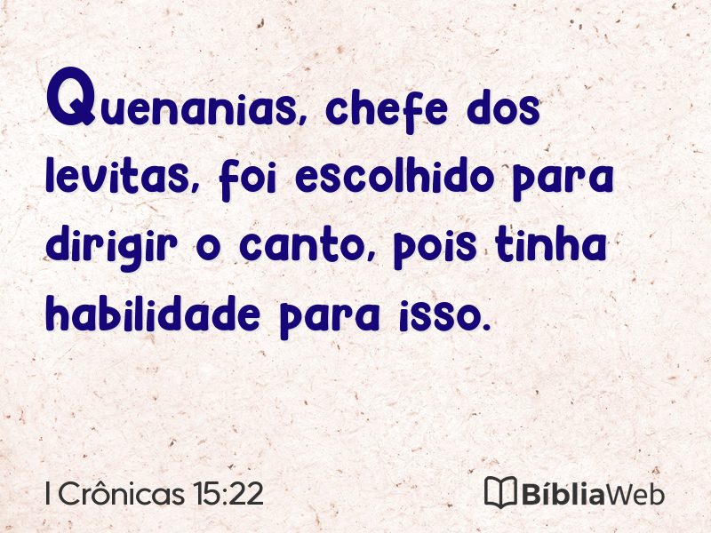 I Crônicas 15:22 em imagem para compartilhar