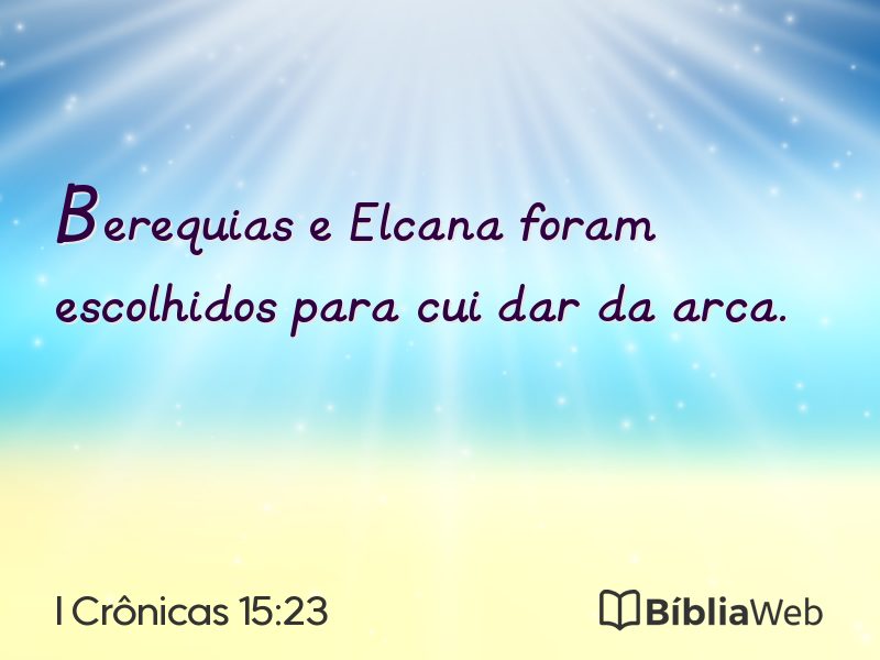 I Crônicas 15:23 em imagem para compartilhar
