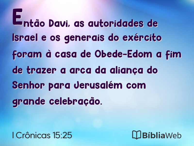 I Crônicas 15:25 em imagem para compartilhar