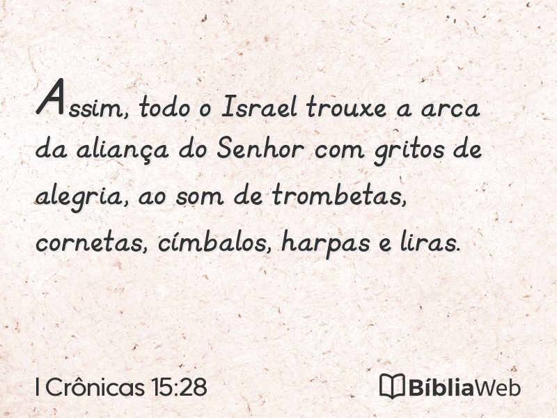 I Crônicas 15:28 em imagem para compartilhar