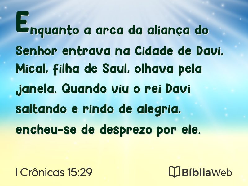 I Crônicas 15:29 em imagem para compartilhar