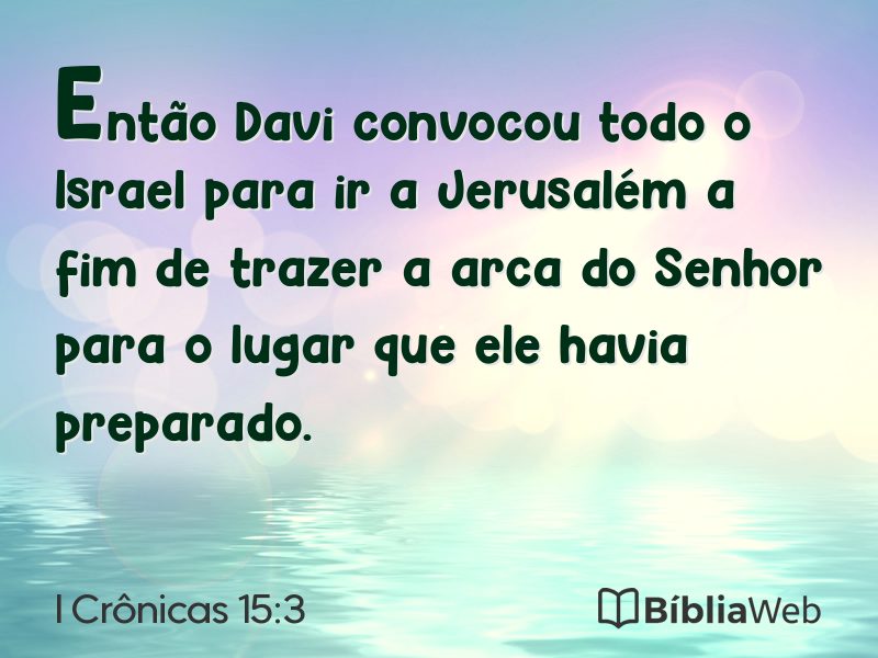 I Crônicas 15:3 em imagem para compartilhar