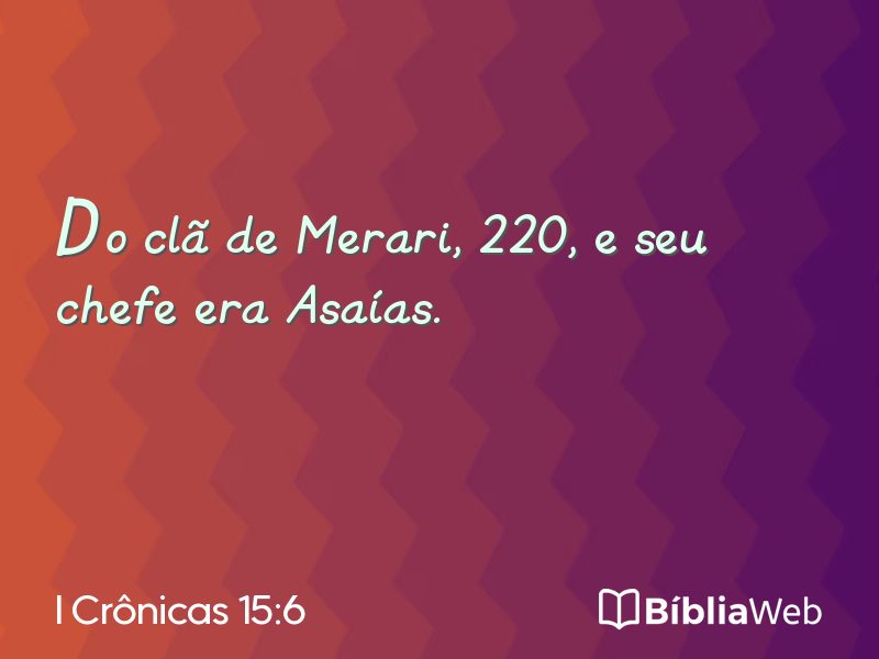 I Crônicas 15:6 em imagem para compartilhar