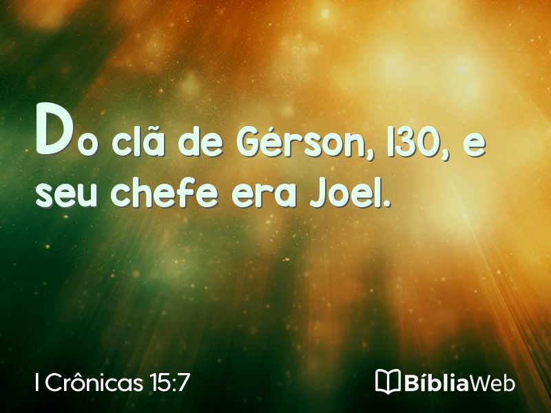 I Crônicas 15:7 em imagem para compartilhar