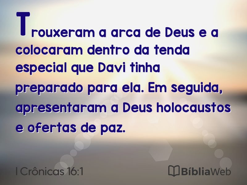 I Crônicas 16:1 em imagem para compartilhar