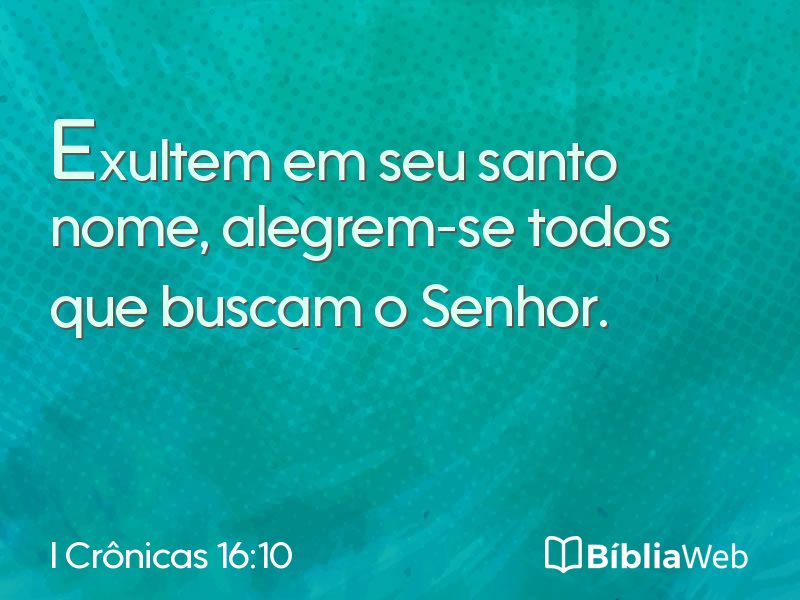 I Crônicas 16:10 em imagem para compartilhar