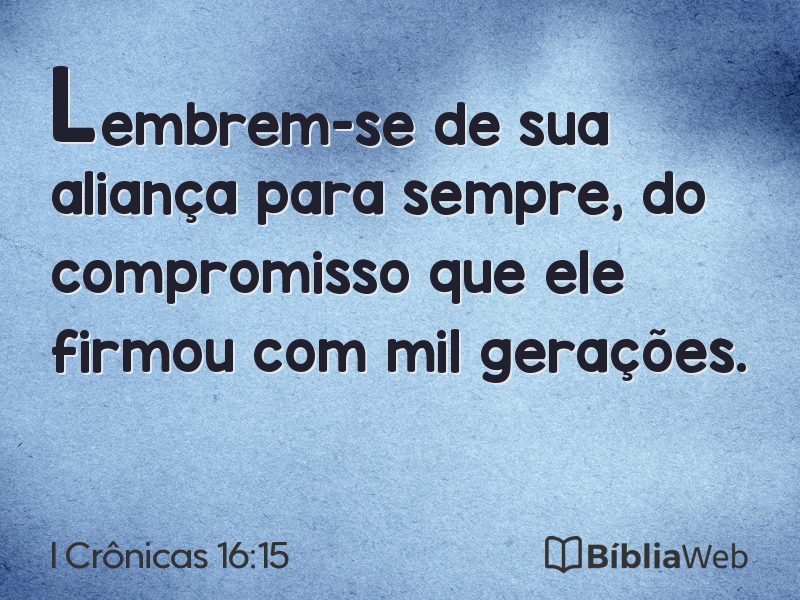 I Crônicas 16:15 em imagem para compartilhar