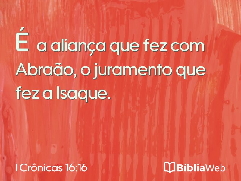 I Crônicas 16:16 em imagem para compartilhar