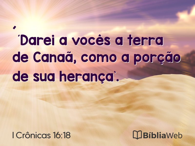 I Crônicas 16:18 em imagem para compartilhar