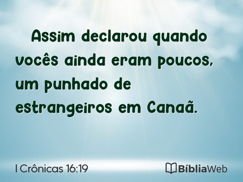 I Crônicas 16:19 em imagem para compartilhar