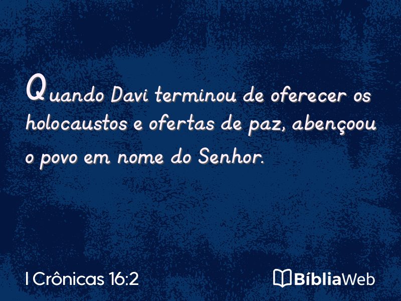 I Crônicas 16:2 em imagem para compartilhar