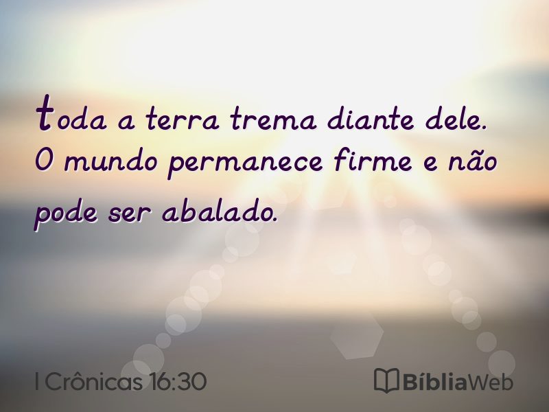 I Crônicas 16:30 em imagem para compartilhar