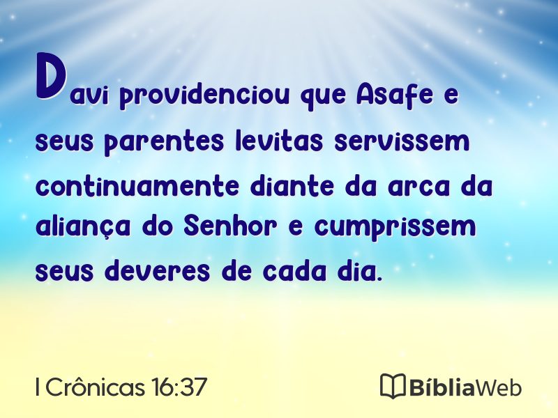 I Crônicas 16:37 em imagem para compartilhar