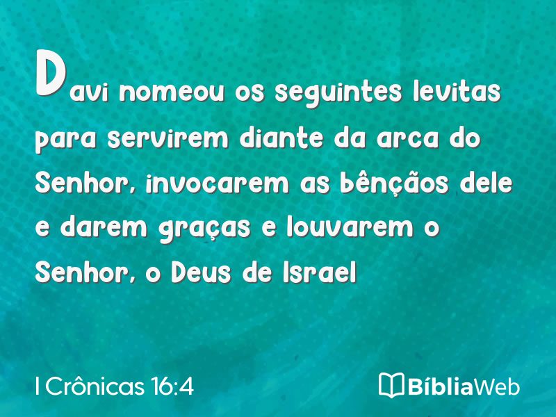 I Crônicas 16:4 em imagem para compartilhar