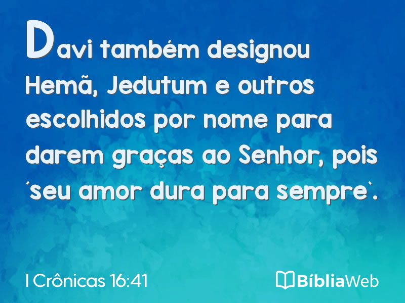 I Crônicas 16:41 em imagem para compartilhar
