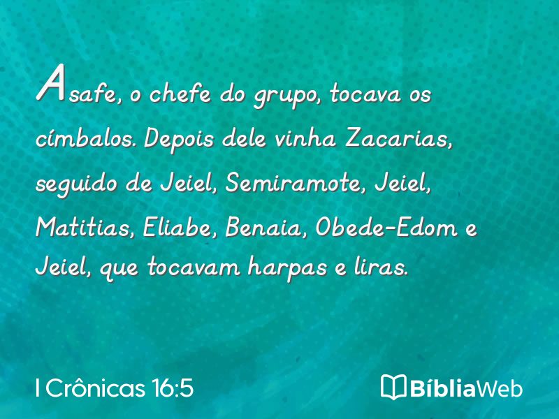 I Crônicas 16:5 em imagem para compartilhar