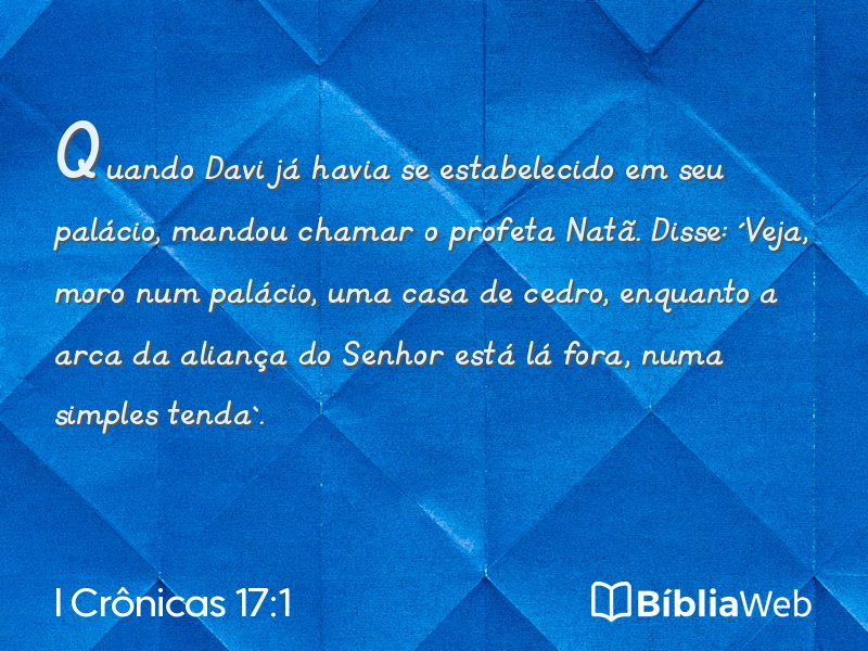 I Crônicas 17:1 em imagem para compartilhar