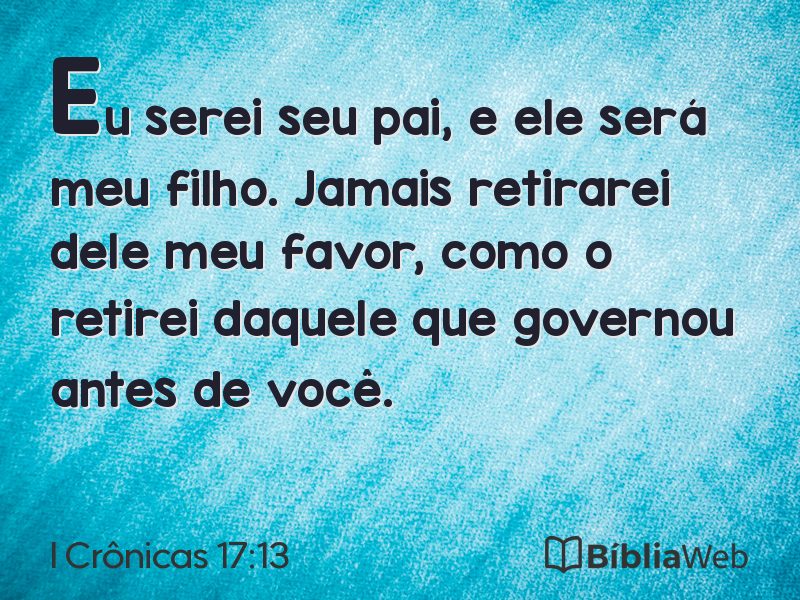 I Crônicas 17:13 em imagem para compartilhar