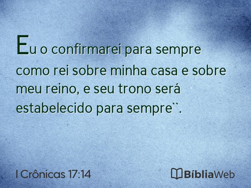 I Crônicas 17:14 em imagem para compartilhar