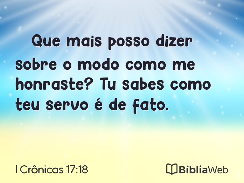 I Crônicas 17:18 em imagem para compartilhar
