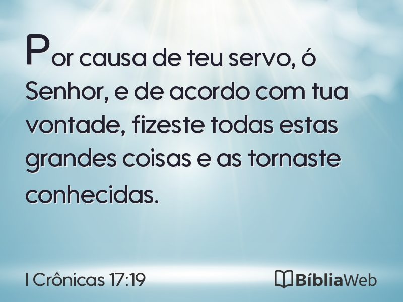 I Crônicas 17:19 em imagem para compartilhar
