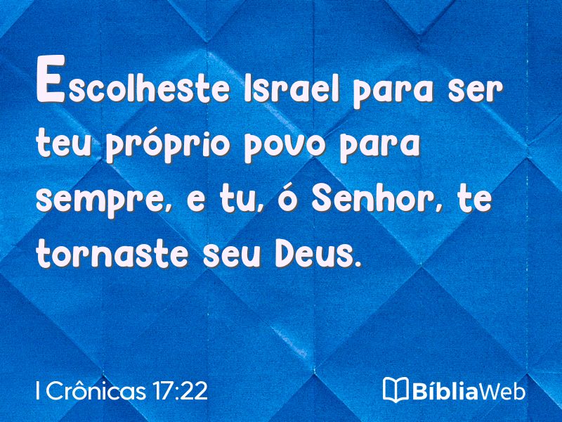 I Crônicas 17:22 em imagem para compartilhar